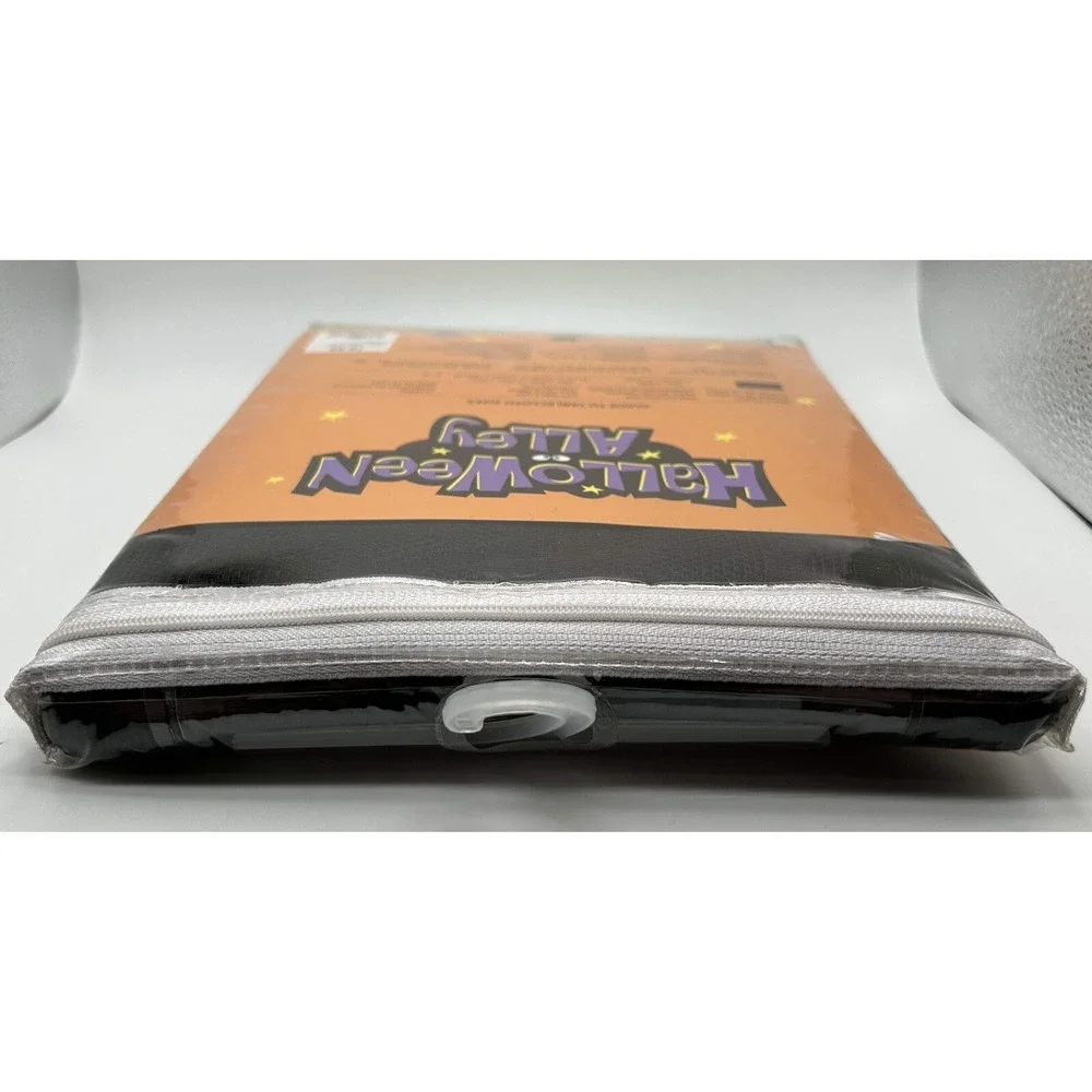 Halloween Alley Black Lace Dancing Skeleton Pumpkin Tablecloth 60in‎ X 84in
